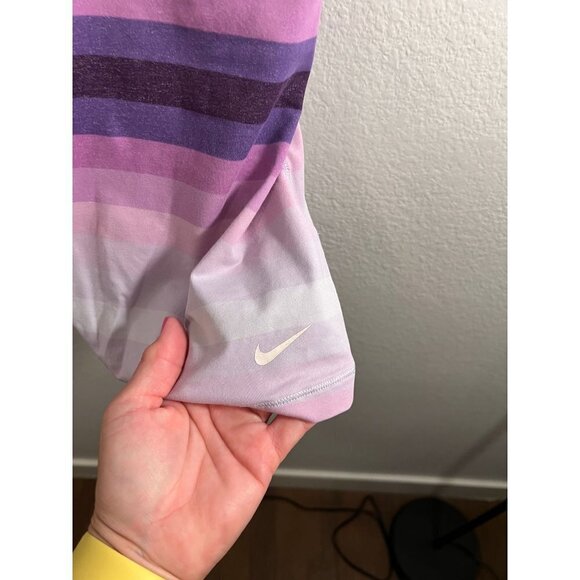 Nike Purple and white striped tank top size M - Picture 2 of 4